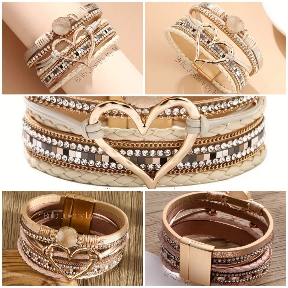 New Multilayer Heart Magnetic Bracelet